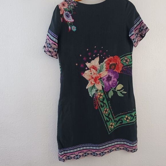 Desigual  Short Dress Vest flower print short sleeve size 2 - Picture 7 of 7